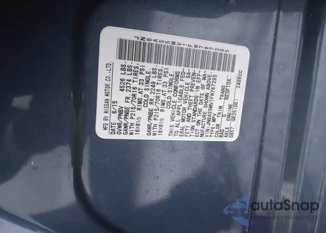 2015 Nissan Rogue Select S from USA, damaged, VIN JN8AS5MV1FW767285